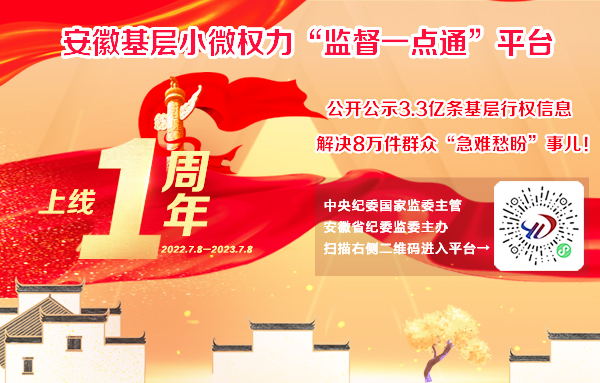 安徽基层小微权力“监督一点通”平台上线一周年